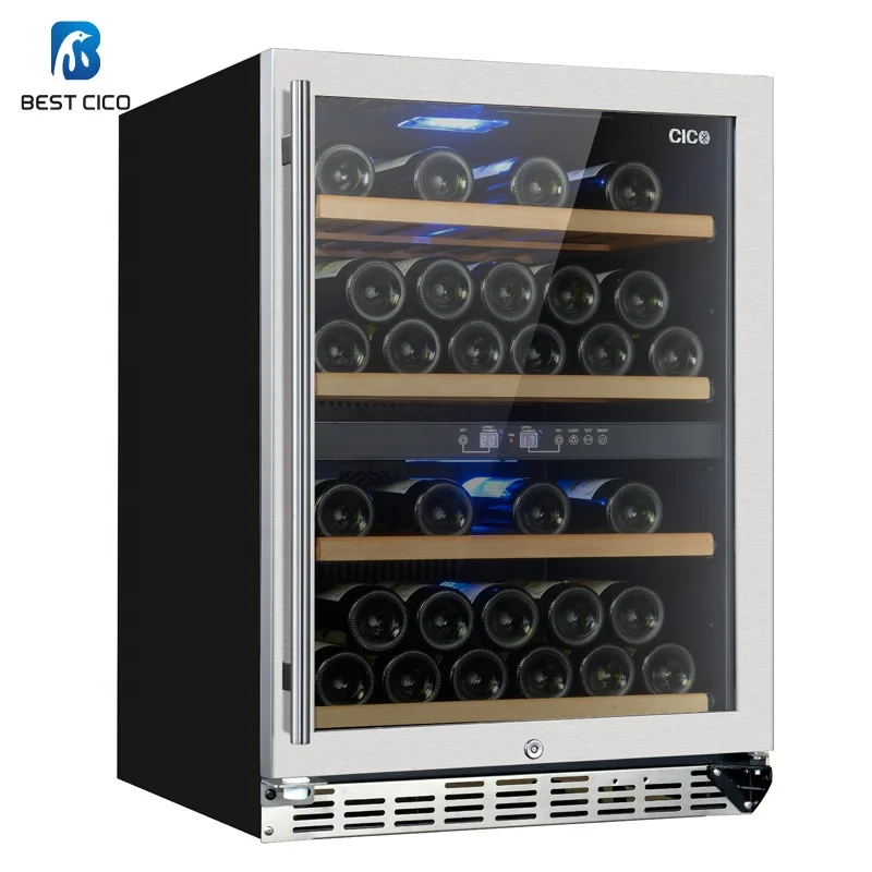 CICO dual zone compressor wine cooler for home use wine refrigerator SF-54D1 (45-48bottles capacity wine fridge)