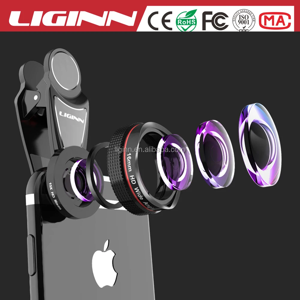 LIGINN 2021 hot sale 16mm distortionless SLR level HD wide-angle 15X macro mobile phone camera lens for smartphone
