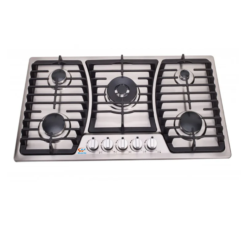 Best selling stainless steel top home kitchen natural gas cooktop in 35inch and 5 Sabaf burners