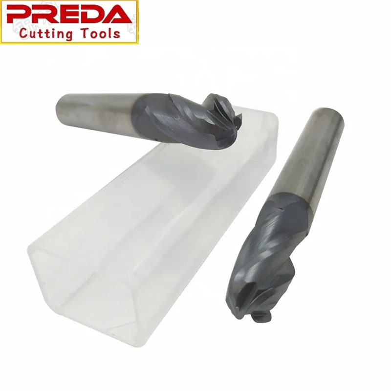 Solid carbide 12mm HRC45 4 Flutes TIALN Coated Ball head nose End Mill