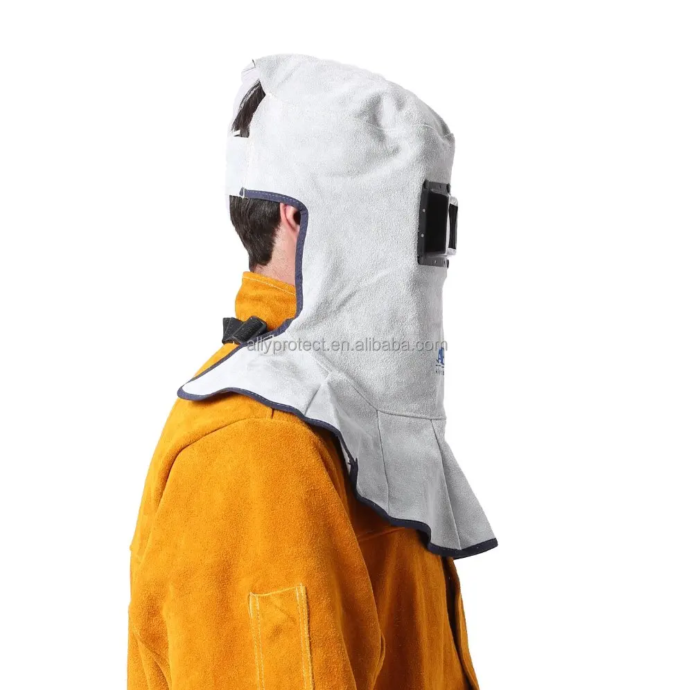 
AP-3001 comfortable brown cowhide split leather welding shiled with welding hood for splash proof and heat resistant 