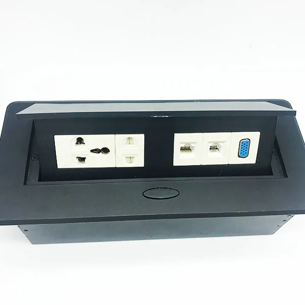 Multi - Function  Socket Cable Box Pop - Up Embedded Hidden Multimedia Box For Office Desk