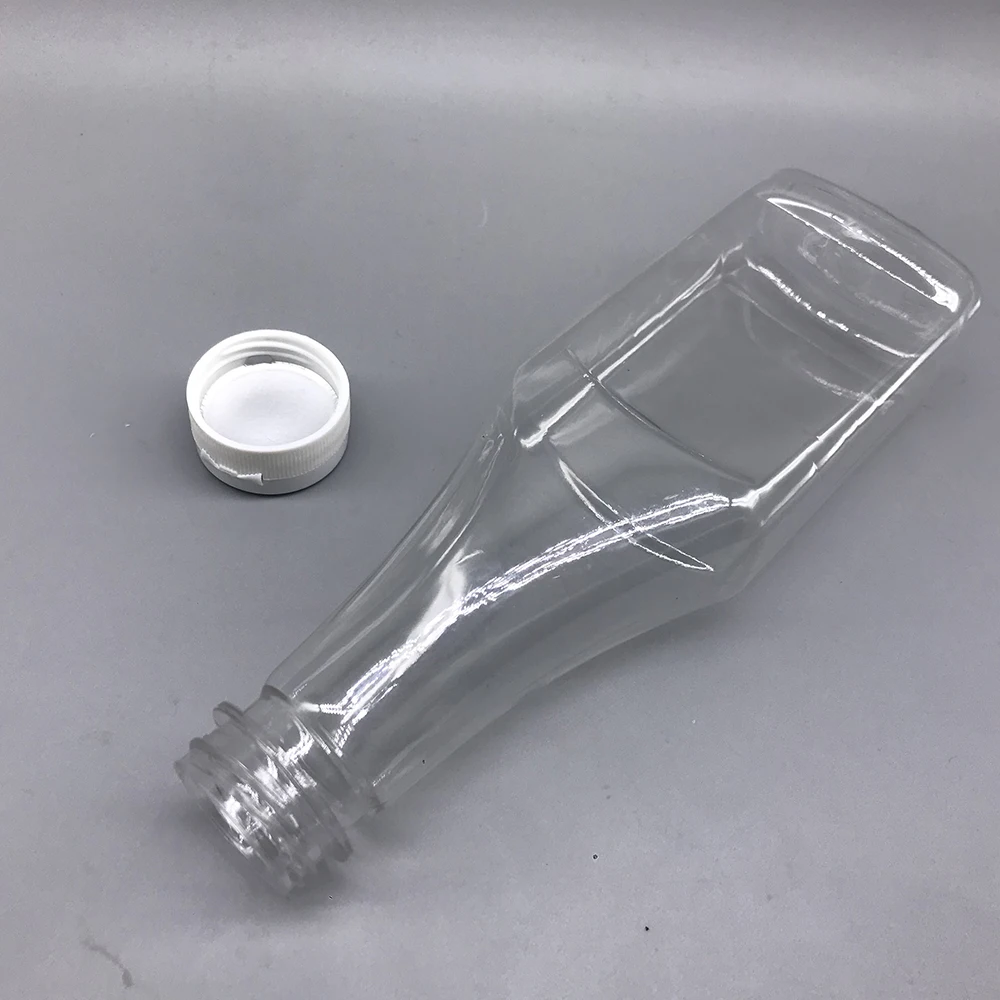 Customize 300ml transparent Pet Soy Sauce bottle For the kitchen with flip cap