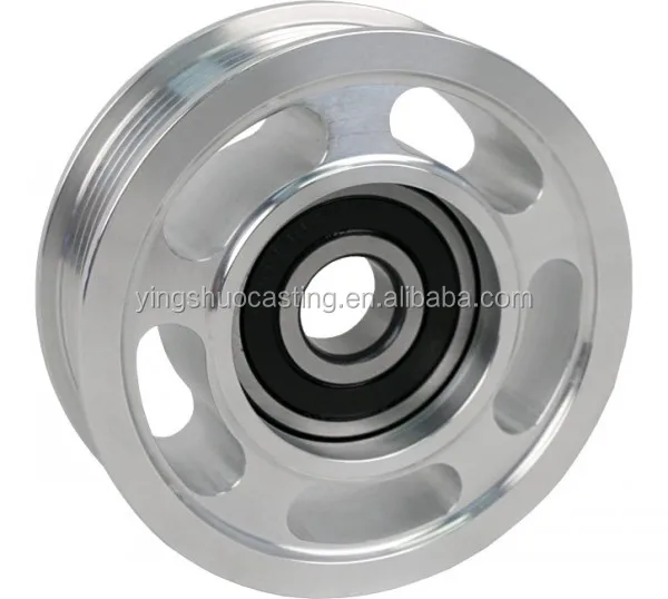 
Custom made fabrication heavy duty hanging industrial V belt aluminum roller pulley rope lifting pulley 