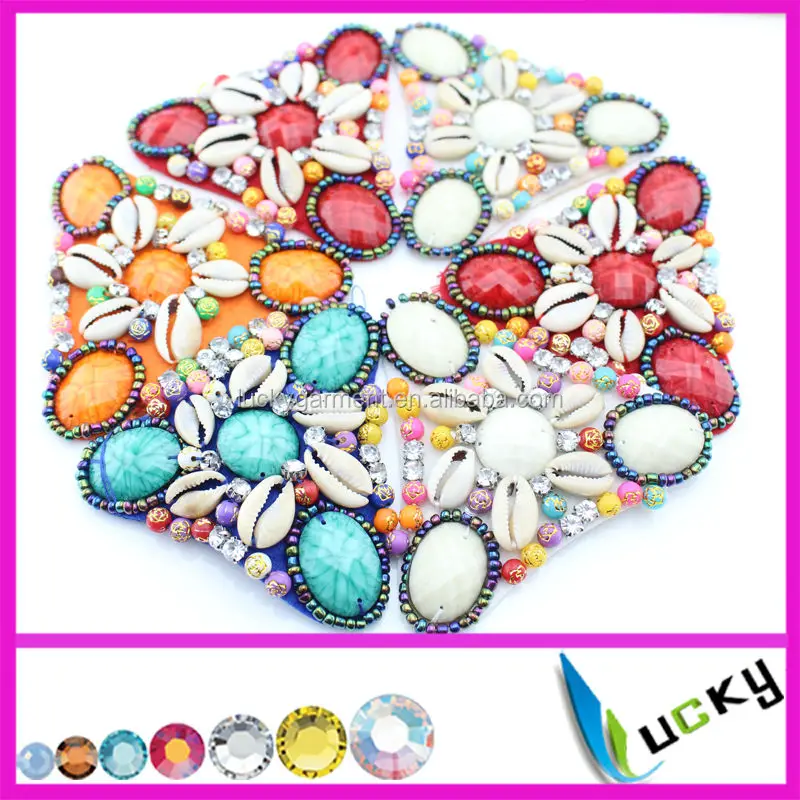 
2014 New Design 100% handmade beads applique with sew on rhinestone crystal strass for clothes wedding shoe decoration 