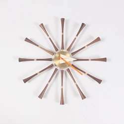 NASIDA CW12 Walnut clock wall Huge Spindle Modern Wall Clock
