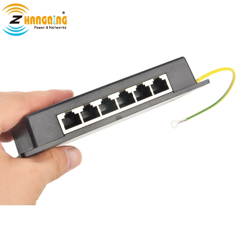 
ZQ 6 Port Gigabit PoE Injector Passive PoE Patch Panel For IP Camera, IP Phone, Access Point Installation 