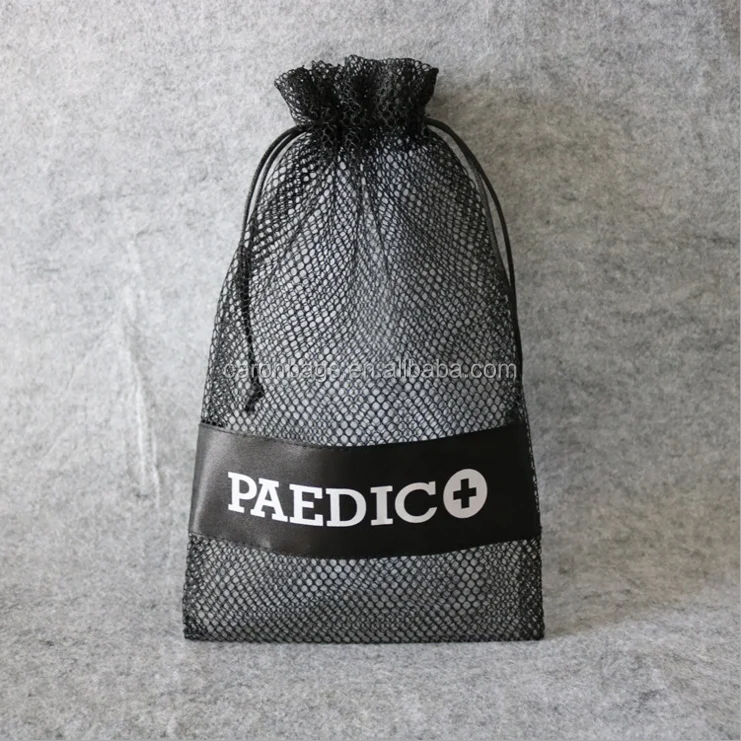 custom hot sale small mesh net drawstring bag travel storage pouch