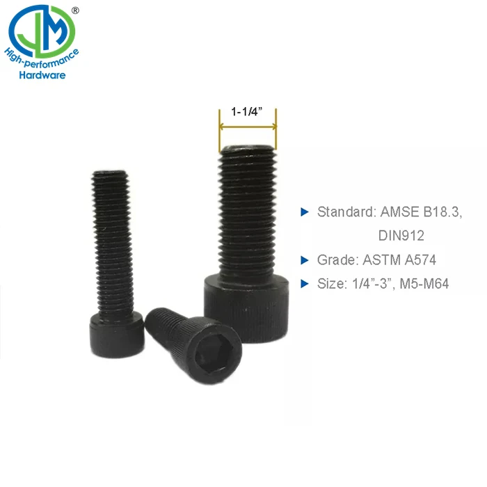 AMSE B18.3 ASTM A574 black hex socket cap screw