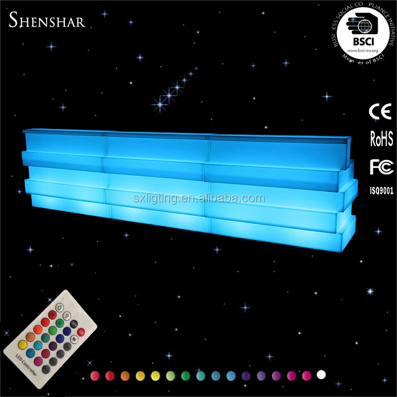 Artificial Marble Illuminated LED Tetris Modular Bar Counter