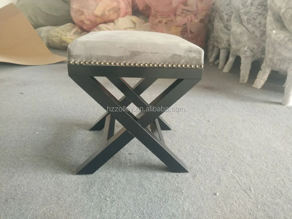Luxury wholesale fabric stools cheap storage stool cheap wood stools
