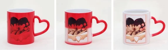 11oz Magic Coffee Heat Sensitive Mug Color Changing Heat Cup ,ceramic coffee mugs
