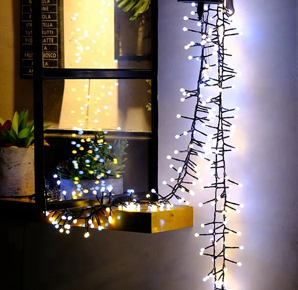 3 м 400 водонепроницаемые светодиоды 8 LED режима фейерверк гирлянды светодиодные фонари двухцветный уличный Рождественская вечеринка Фея Украшение Дома