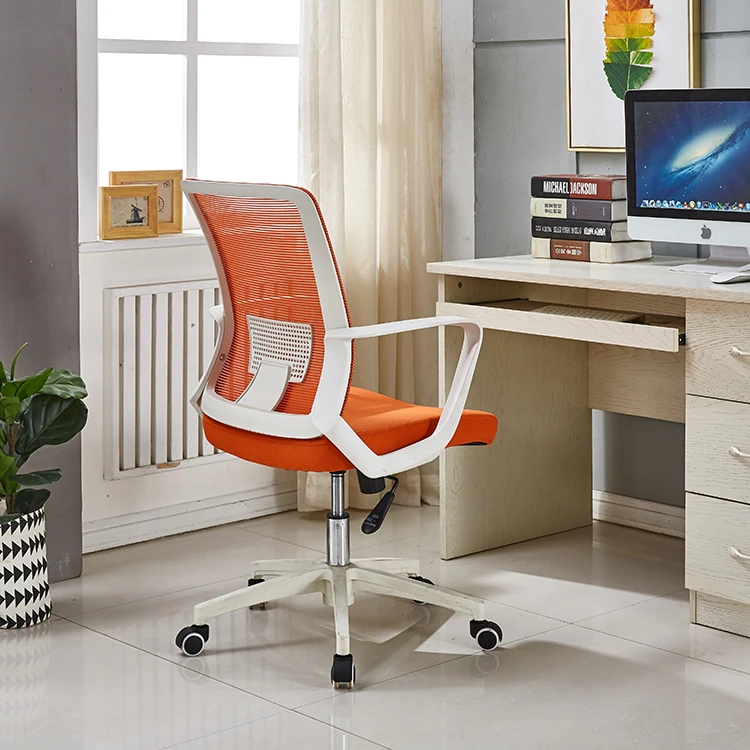 Cheap classic mid back  360 degree mechanism armrest flexible back mesh bottom revolving computer office chair