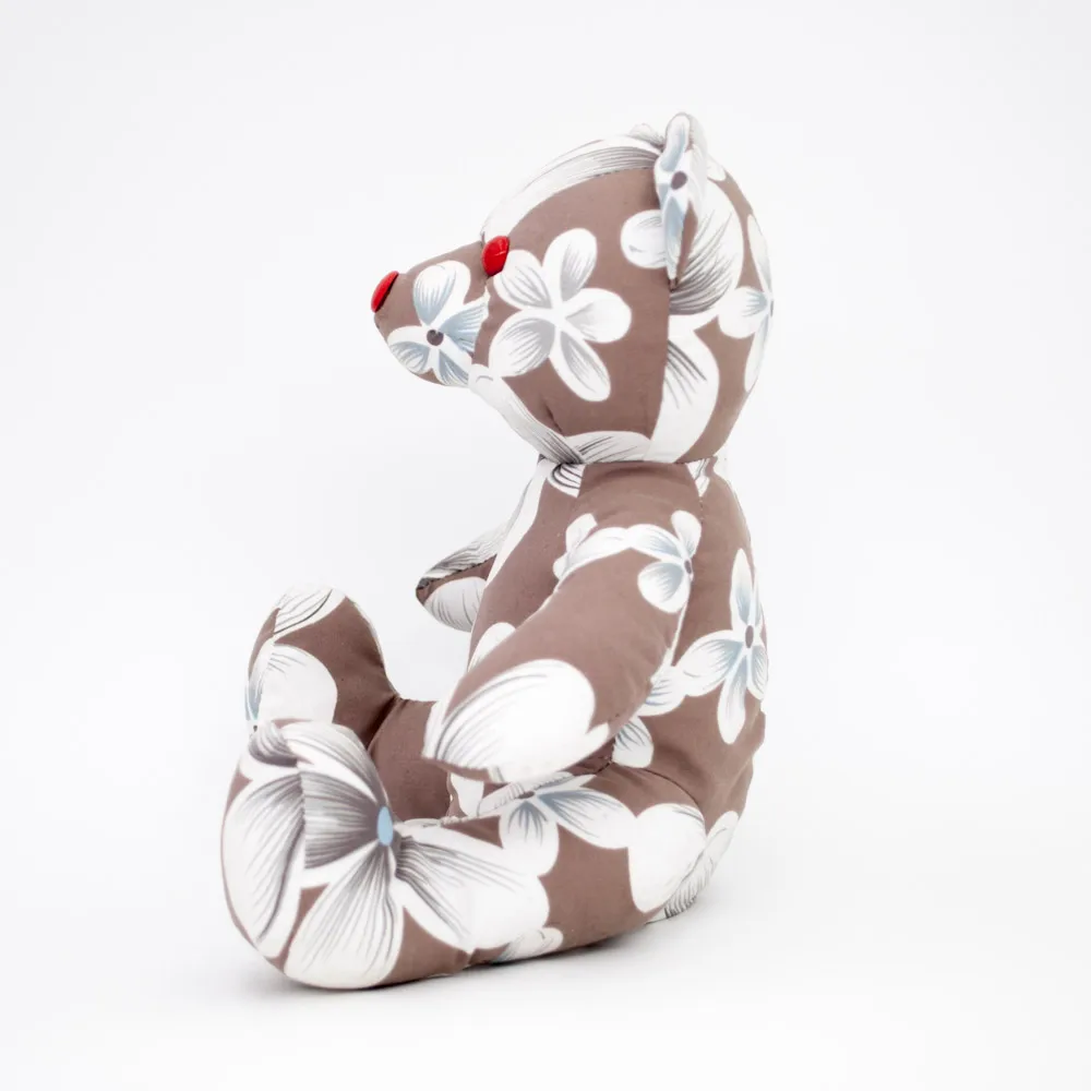 
Plush flower pattern soft teddy bear toy stuffing colorful imprinted logo OEM size bear 