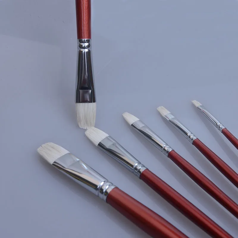 OEM Goat Hair Red Handle 12 pcs Artist Brush Oil Painting Gouache Painting Acrylic Painting