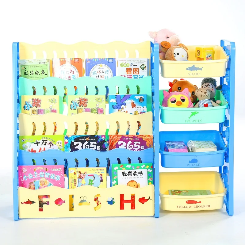 
Top quality factory price 3 layers assembly plastic kids book shelf children plastic bookshelf 