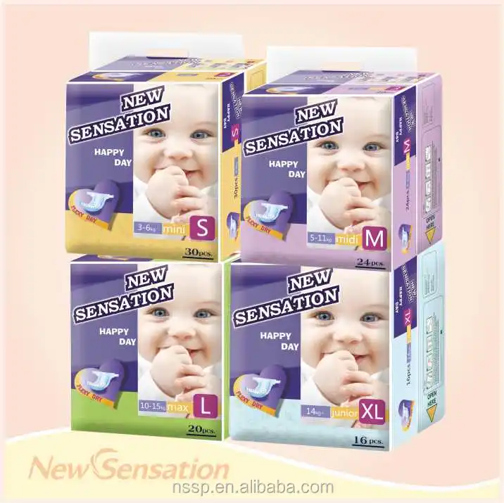 Newly design OEM brand name baby diaper in Guangzhou LB218 baby diaper with tape