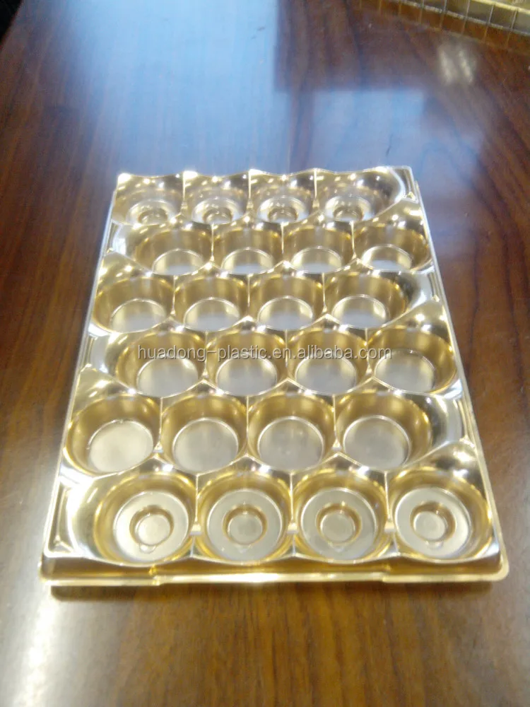 Customized Golden Chocolate/Cake Plastic Blister Packing Tray/Box Container