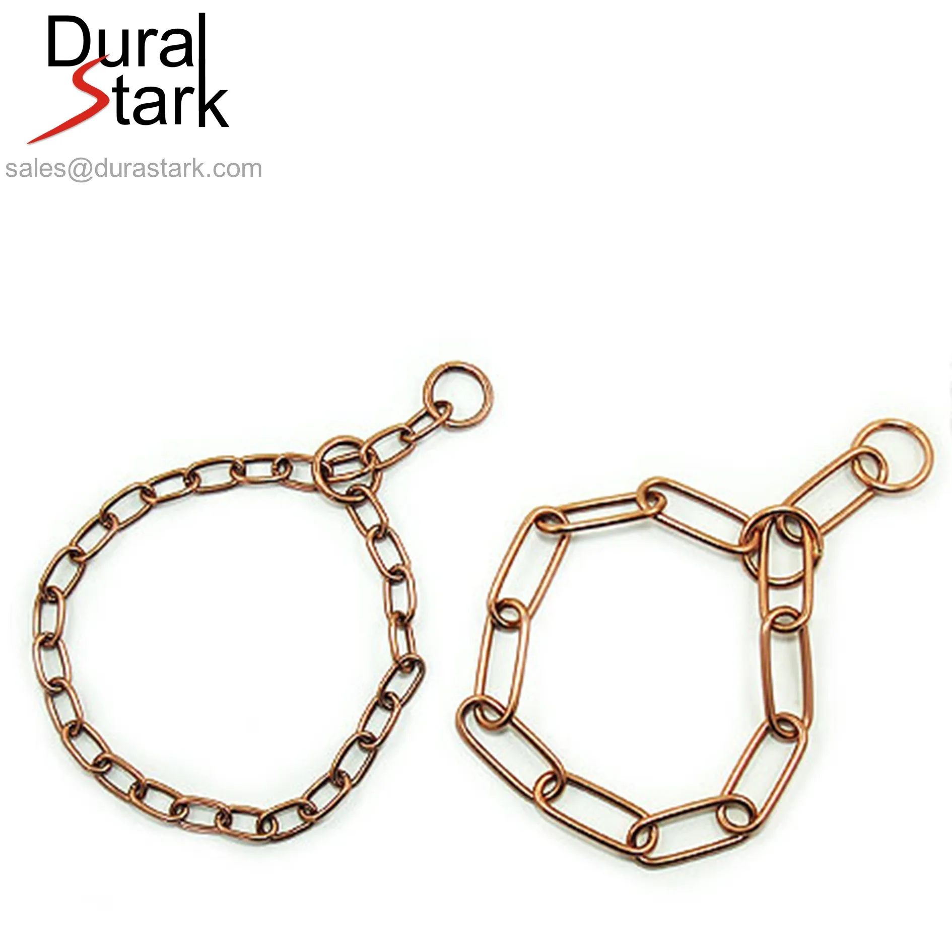 Stainless Steel or Chrome Plated Long Link Choke Chain Dog Fur Saving Collar