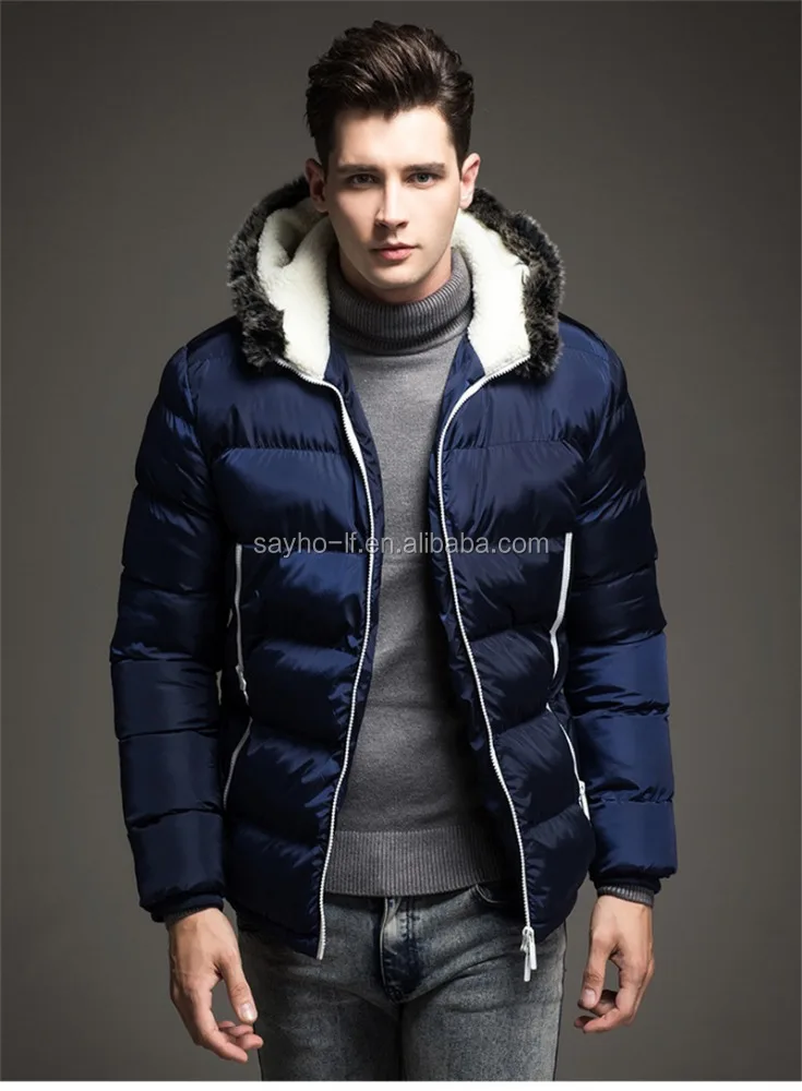New design mens fashion winter block parka jacket with fur hood