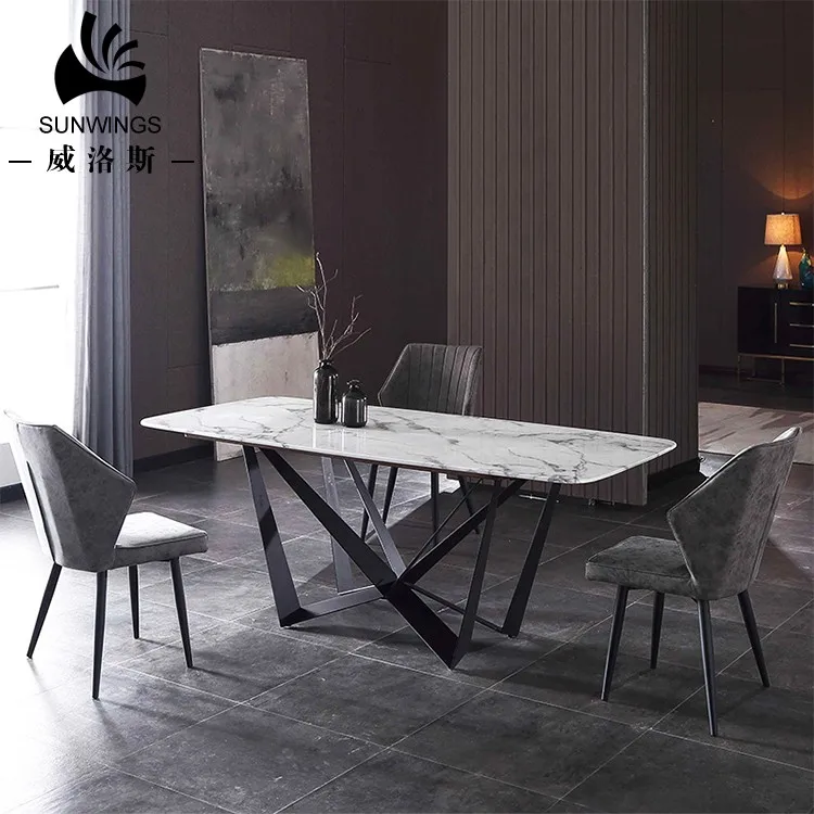 Modern dining room furniture luxury marble dining table set kitchen designs