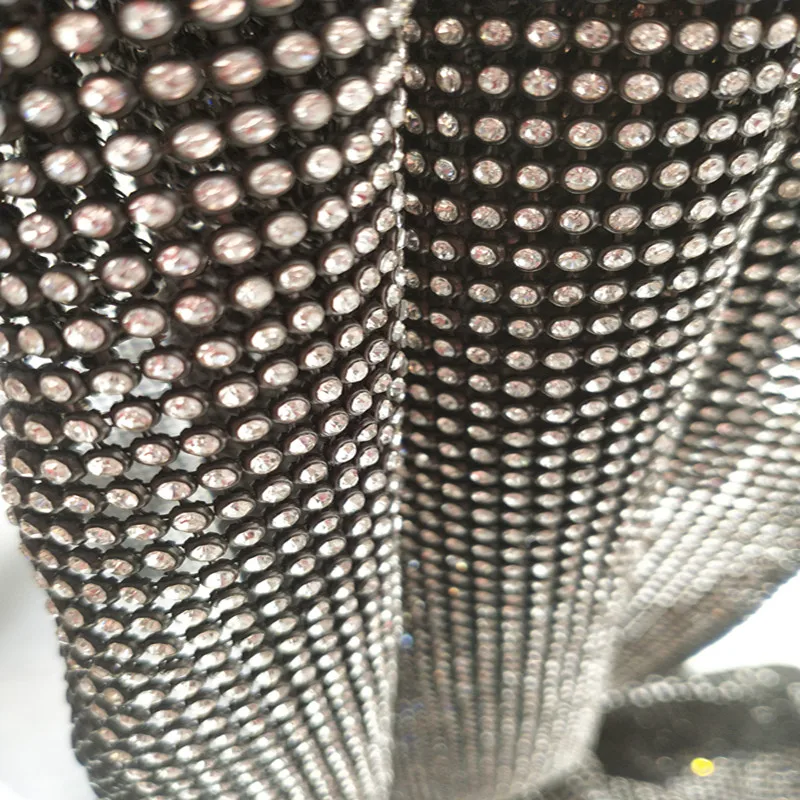 
Chinese factory bulk shoes rhinestone mesh fabric crystal trim bling beaded applique 