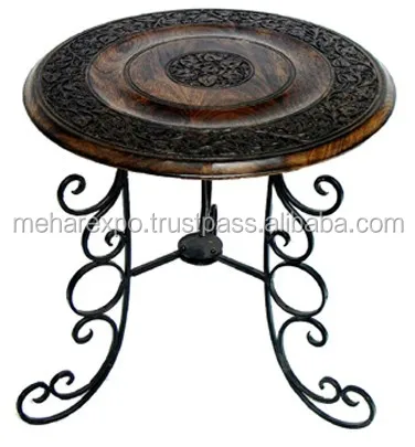 Деревянный кованый железный стол