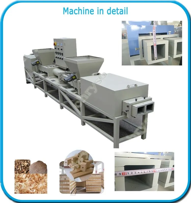 Automatic 3 heads wood Sawdust Pallet Block Making Machine