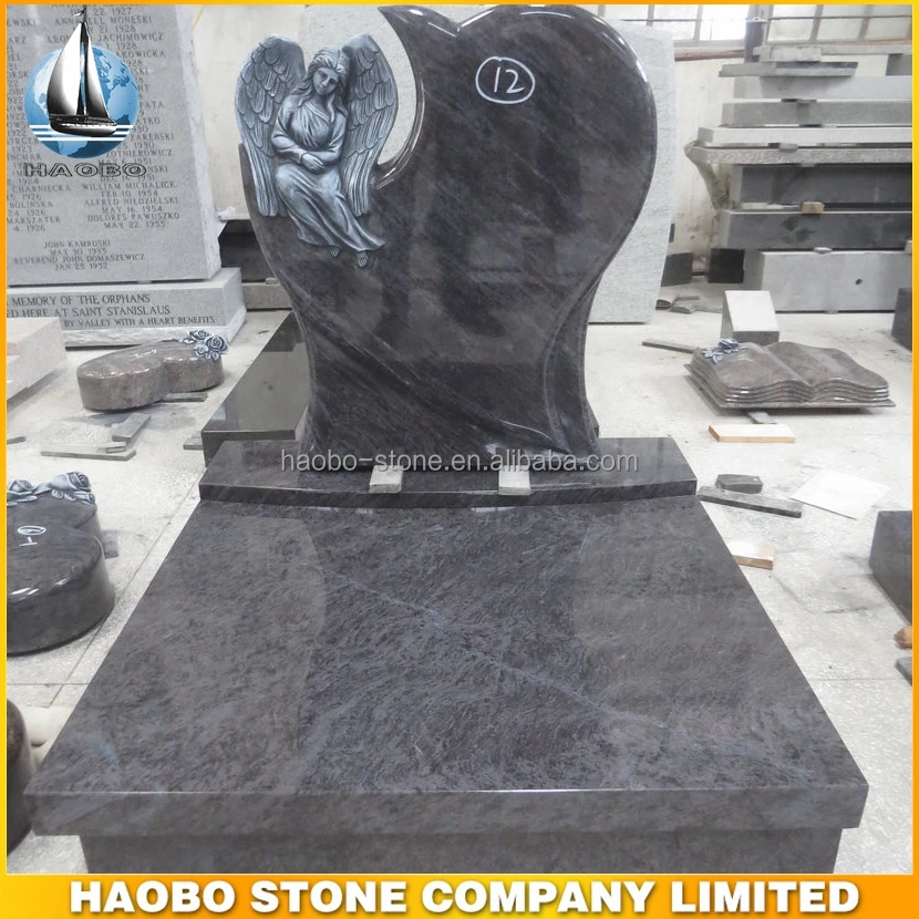 
Baham Blue Granite Sitting Angel Gravestone for Germany 