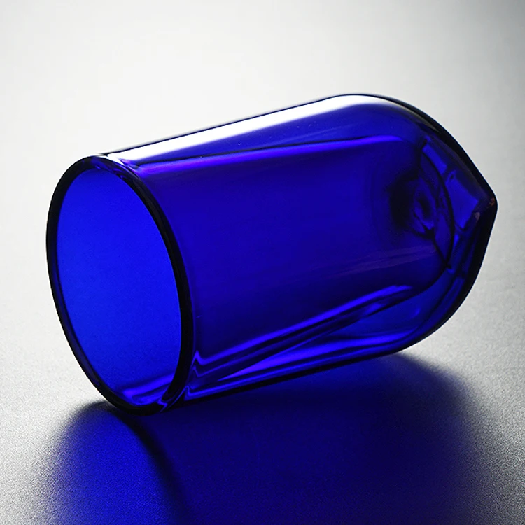 heat resistant glassware blue glass tumblers wholesale