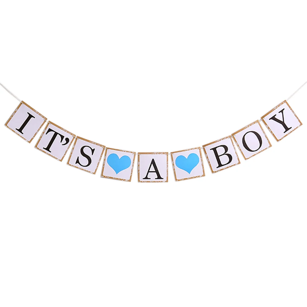 Vrise это мальчик бумажный баннер детский душ фото реквизит воздушный шар Baby Shower вечеринки сувениры