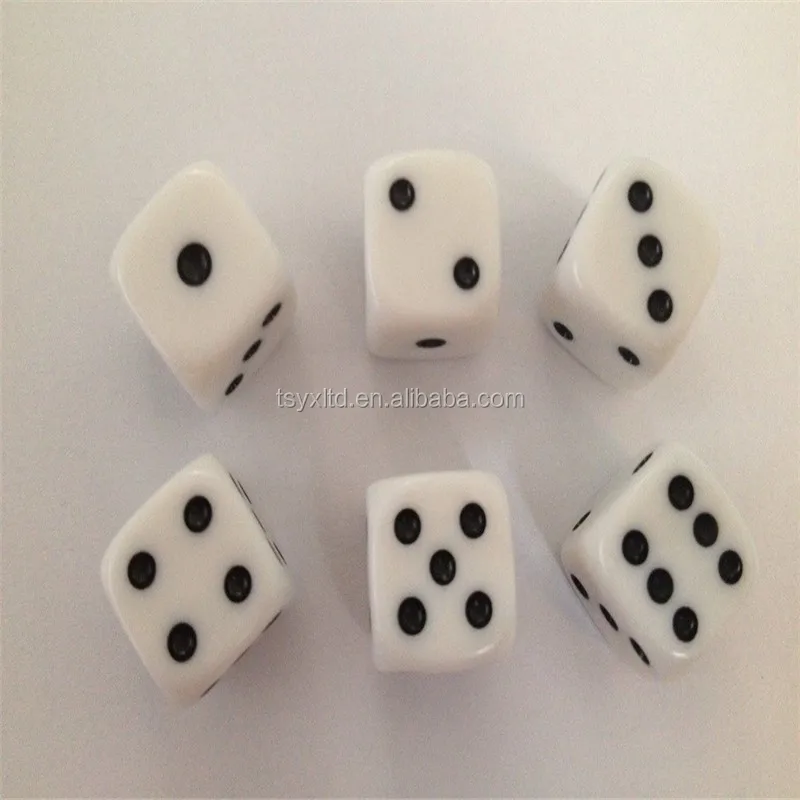 black and white customized game dice