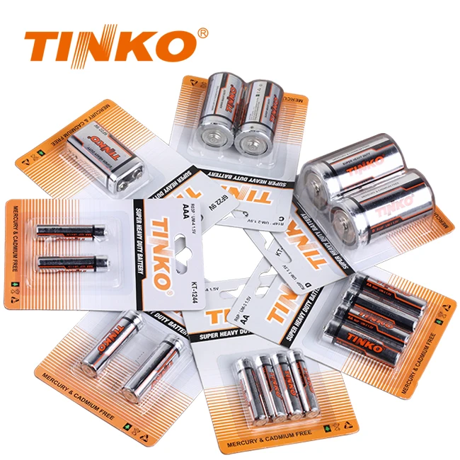 TINKO 9 Volt Battery 6F22 Carbon Batteries 9V In Shrink Packing