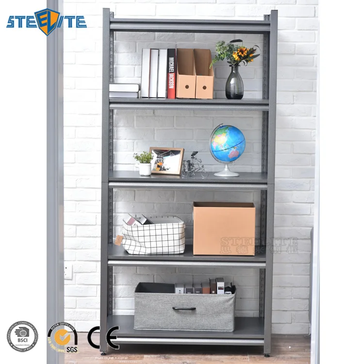 Popamazing Heavy Duty 5 Tiers Boltless Commercial Racking Garage Shelving Unit Storage Shelf Display Black