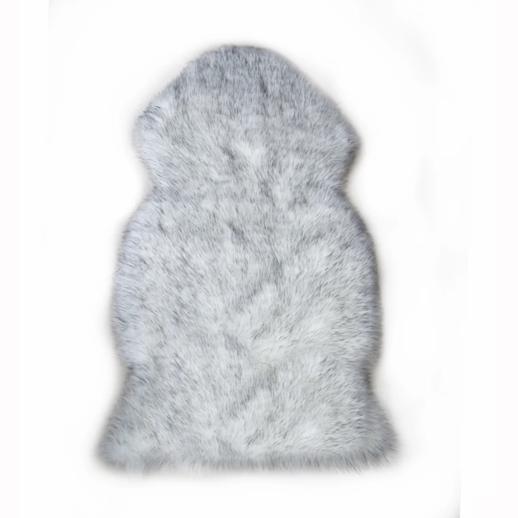 High quality gray faux fur throw blanket shaggy artificial fur carpet area rug