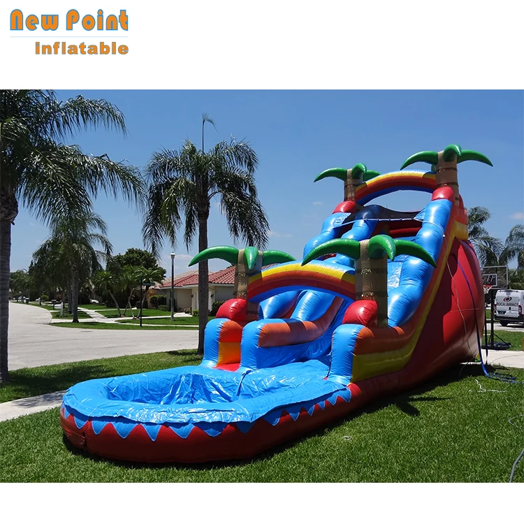 Guangzhou Grade Water Park Slide, Inflatable Water Slide With Small  Pool