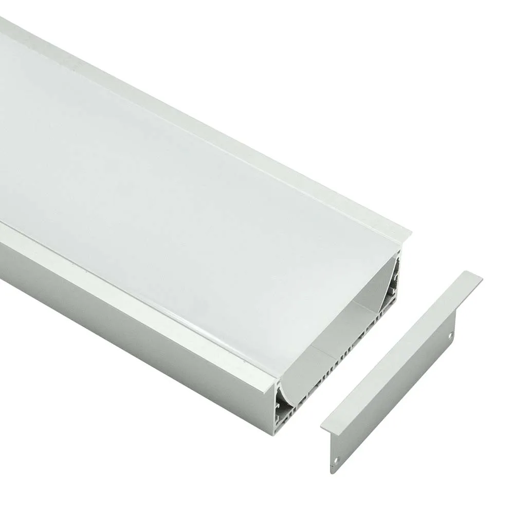 High quality factory flat wide 116*40 Led aluminum profile channel with opal diffuser lens for led lighting production line