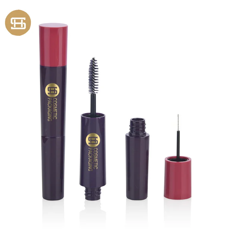 
Custom Unique 2 in 1 Eyebrow Gel Mascare Tube Double Ended 3D Fiber Mascara Container with Wand 