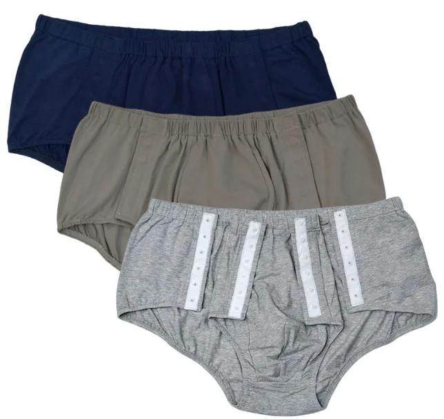 Full open nursing pant top care underwear easy take off patient panties men boxer briefs