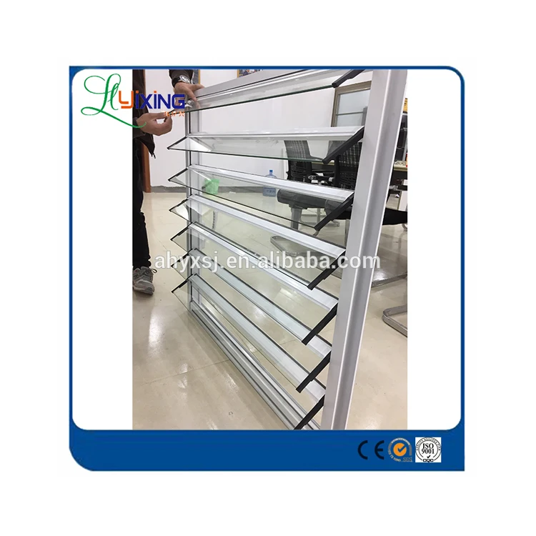 
Wholesale adjustable tinted glass louvre tempered glass thermal break aluminum shutter windows 