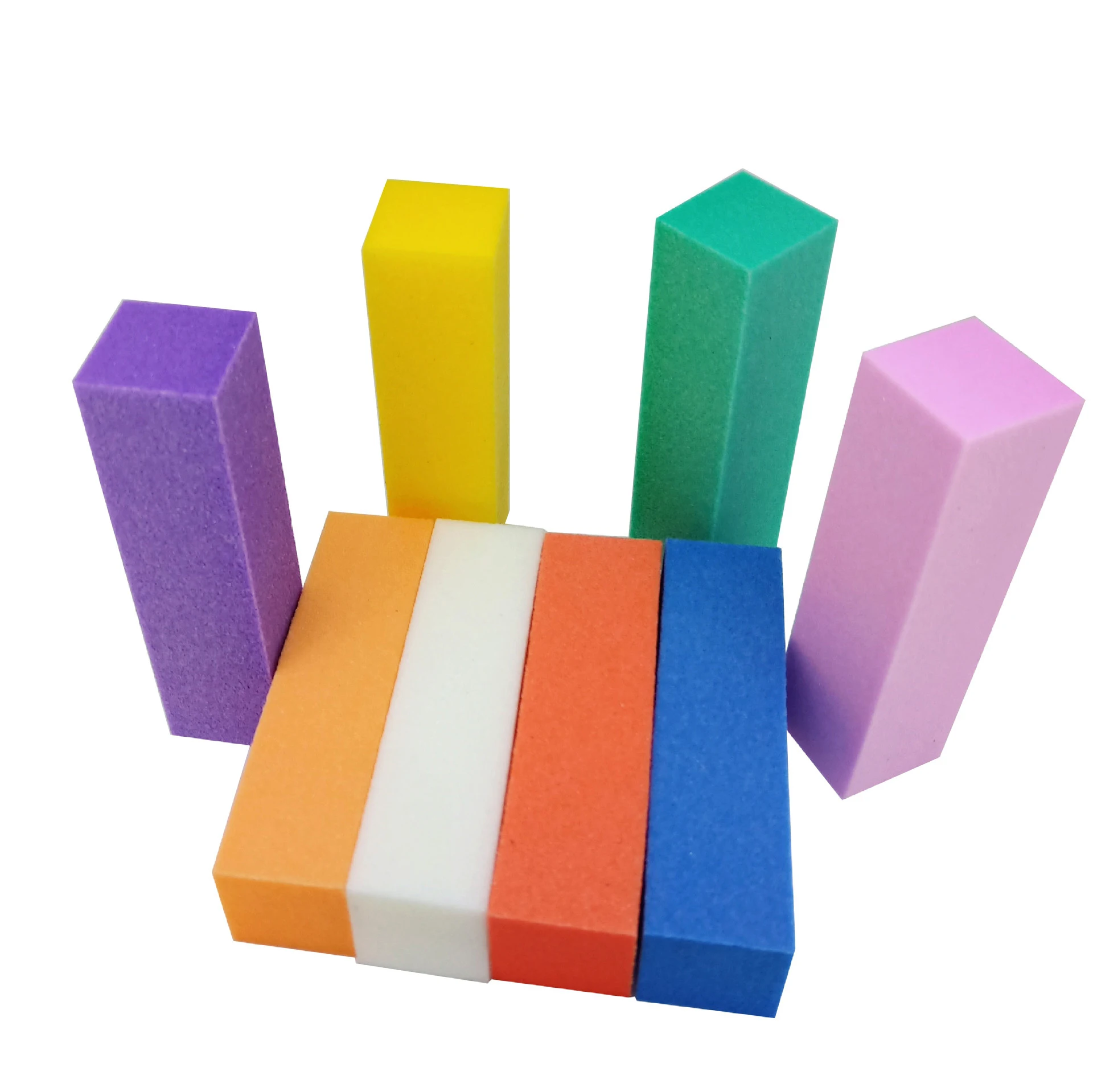 High Quality  Bulk Small  4 Sides Colorful  Pink Shiny Block Nails Buffer