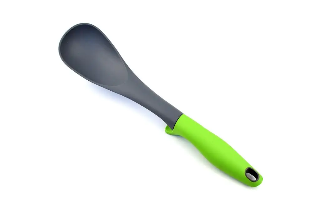 New heat resistant food safe nylon kitchen cooking utensils set 6 pieces with plastic holder