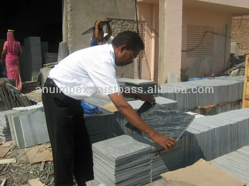 Серебристо-серый сланцевый камень