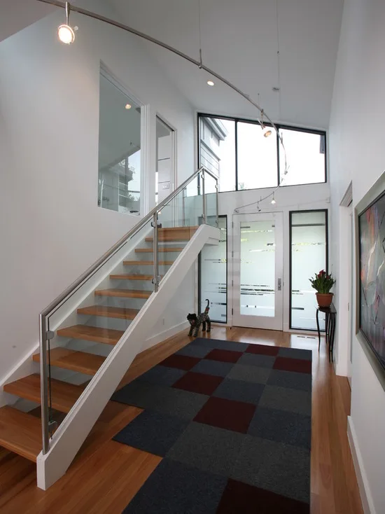 
Modern Steel Wood Straight Staircase/Stairs with Customized Railing 