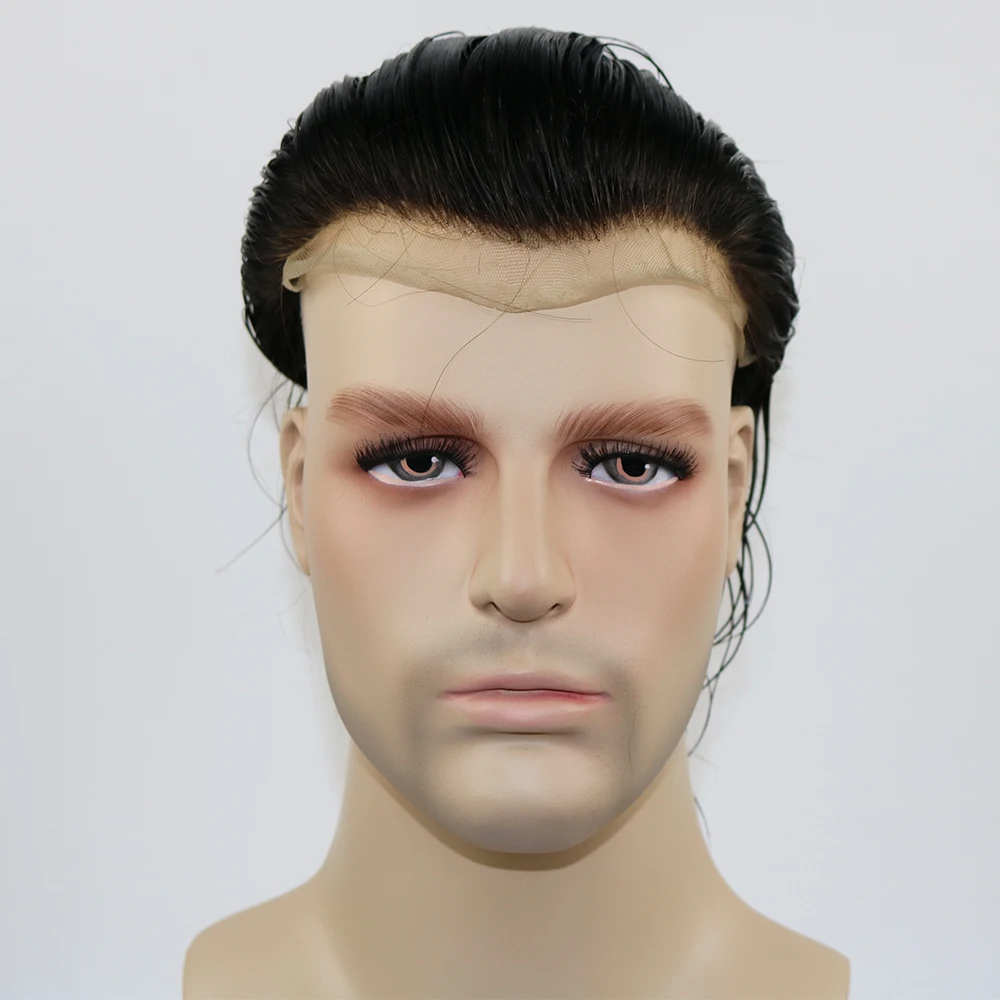 Swiss Lace Human Hair Mens Toupees Full Lace Toupee Human Hair Replacement for Men Unprocessed Virgin Human Hair Pieces