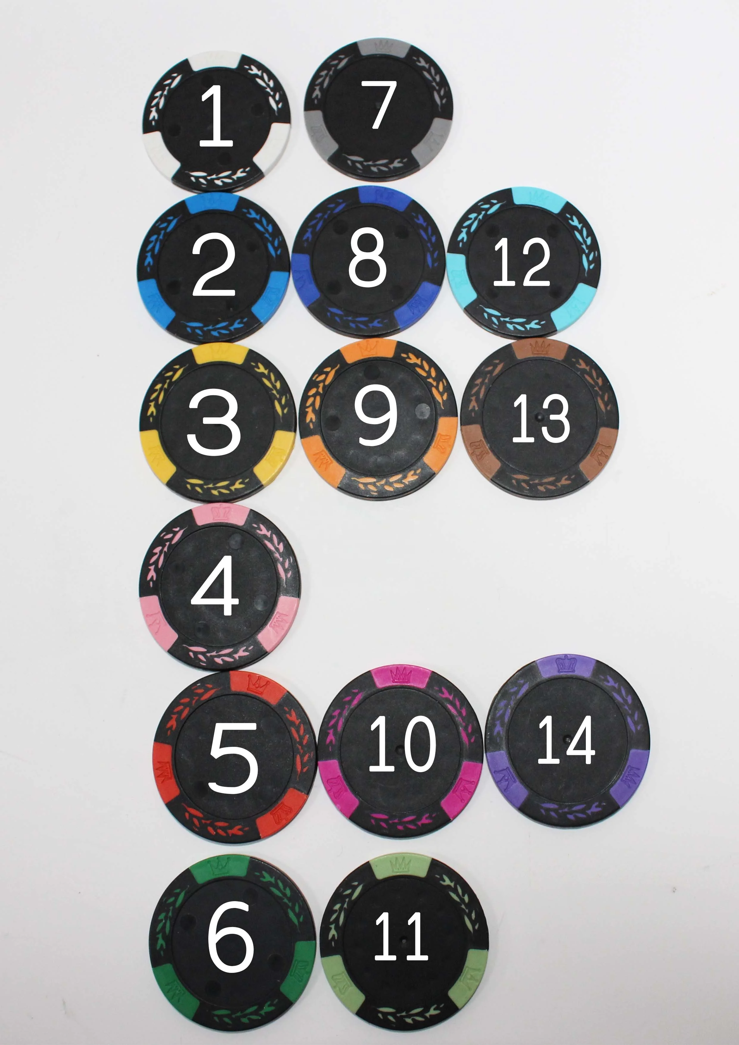 Чистые глиняные покерные чипсы, 40 мм, 13,5 г, 14 г, оптовая продажа, без средней наклейки