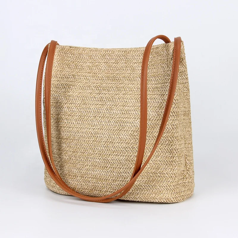 Popular women summer natural raffia straw bag/rattan woven handbag/woven straw bag
