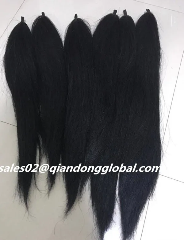 
Wholesale Price Double Thickness 90cm Real Horse Tail Hair For False Horse Tail Hair 