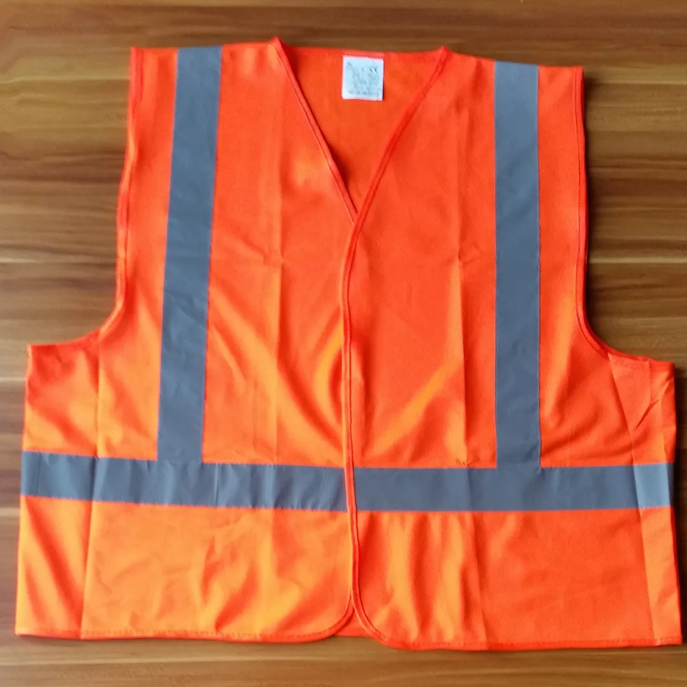Sample style 100% polyester 120gsm reflective orange safety vest